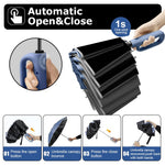 PALAY Umbrella for Rain with 50 inch Canopy and Ergonomic Carabiner Handle | Automatic Open Close