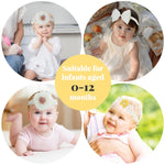 PALAY Baby Headband Set for Girls featuring Soft Elastic Nylon | 3Pcs Lace Bow Design