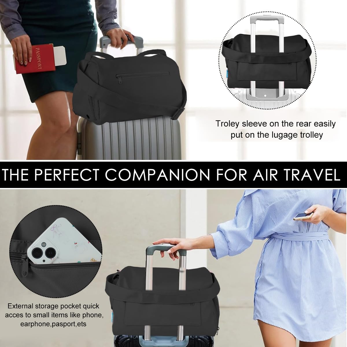 PALAY Gym Bag for Workout and Travel with Zippered Shoe Compartment and Polyester Fabric