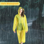 PALAY Rain Ponchos for Camping and Hiking featuring Drawstring Hood and 60 in Length | Reusable PEVA Raincoats for Men and Women