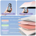 PALAY Compact Umbrella for Sun and Rain Protection with 8 Dual Ribs and Auto Open Close | Featuring UPF 50+ Black Coating and Flower Charm Strap