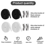 PALAY No Tie Shoelaces for Kids featuring Twistlock Metal Buckles and Elastic Nylon | Black and White 2 Pairs