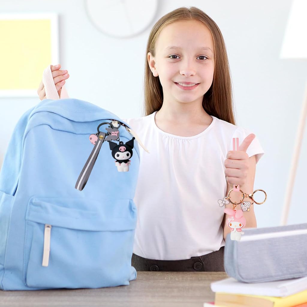 PALAY Keyrings featuring Kawaii Sanrio Melody and Kuromi PVC Charms | Cute Gift for Girls