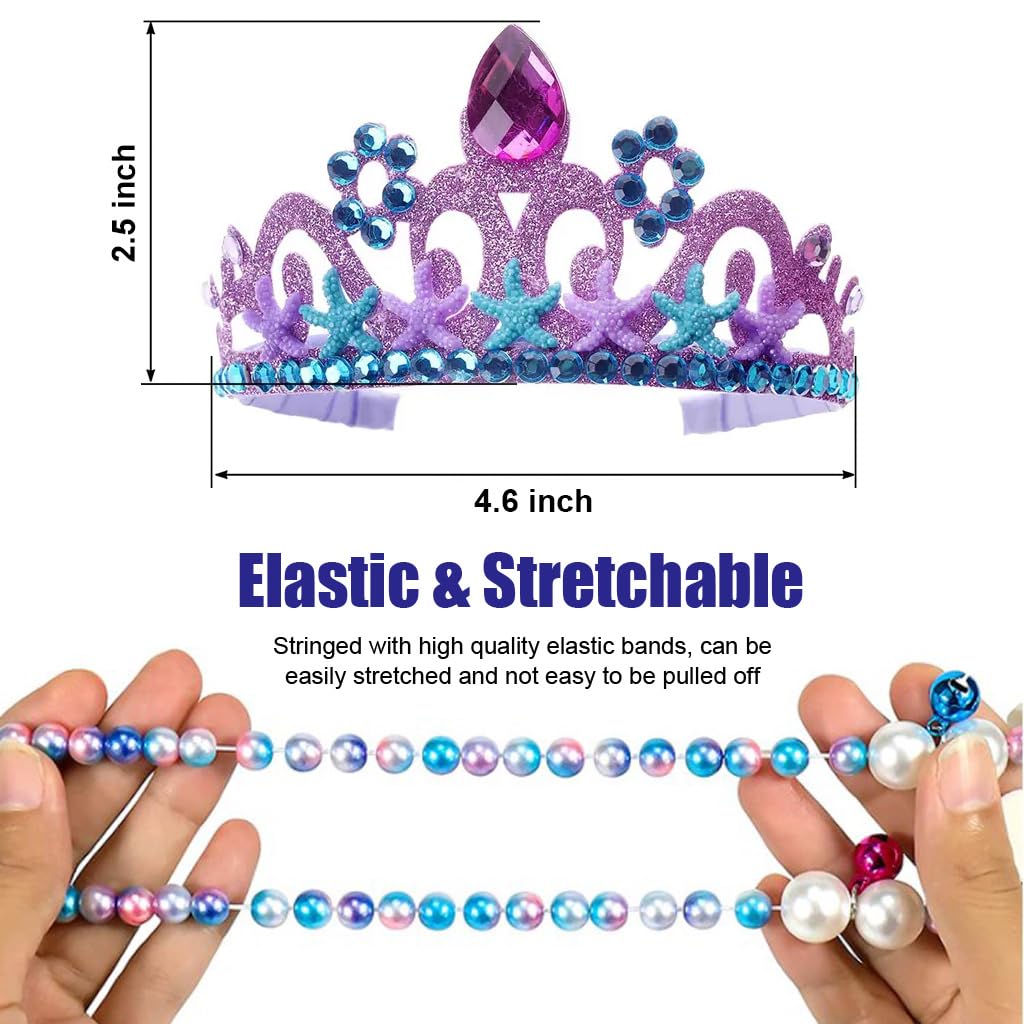 PALAY Jewellery Set for Girls with Crown Necklace Bracelet Earrings and Ring | Ideal Gift for Ages 4–12