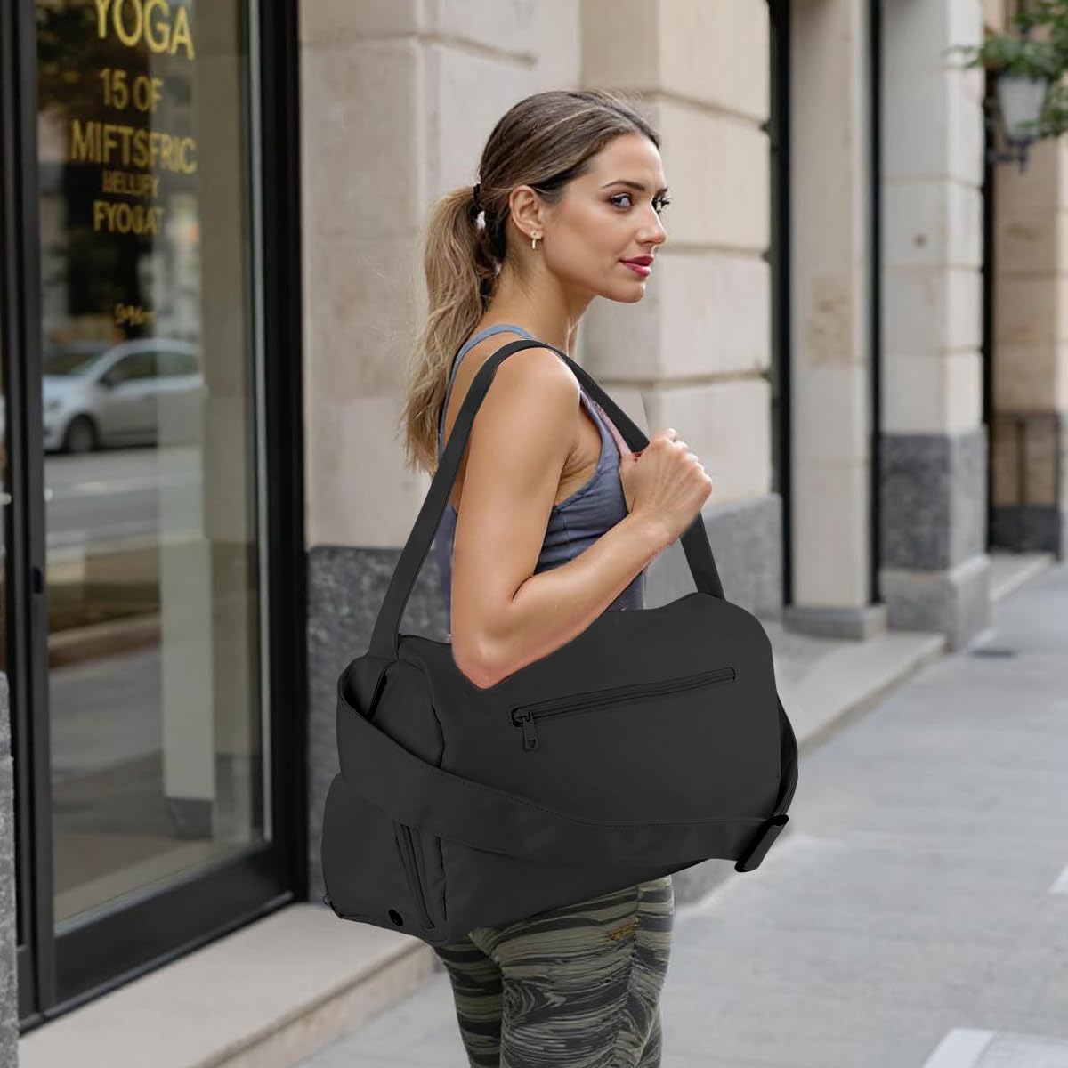 PALAY Gym Bag for Workout and Travel with Zippered Shoe Compartment and Polyester Fabric