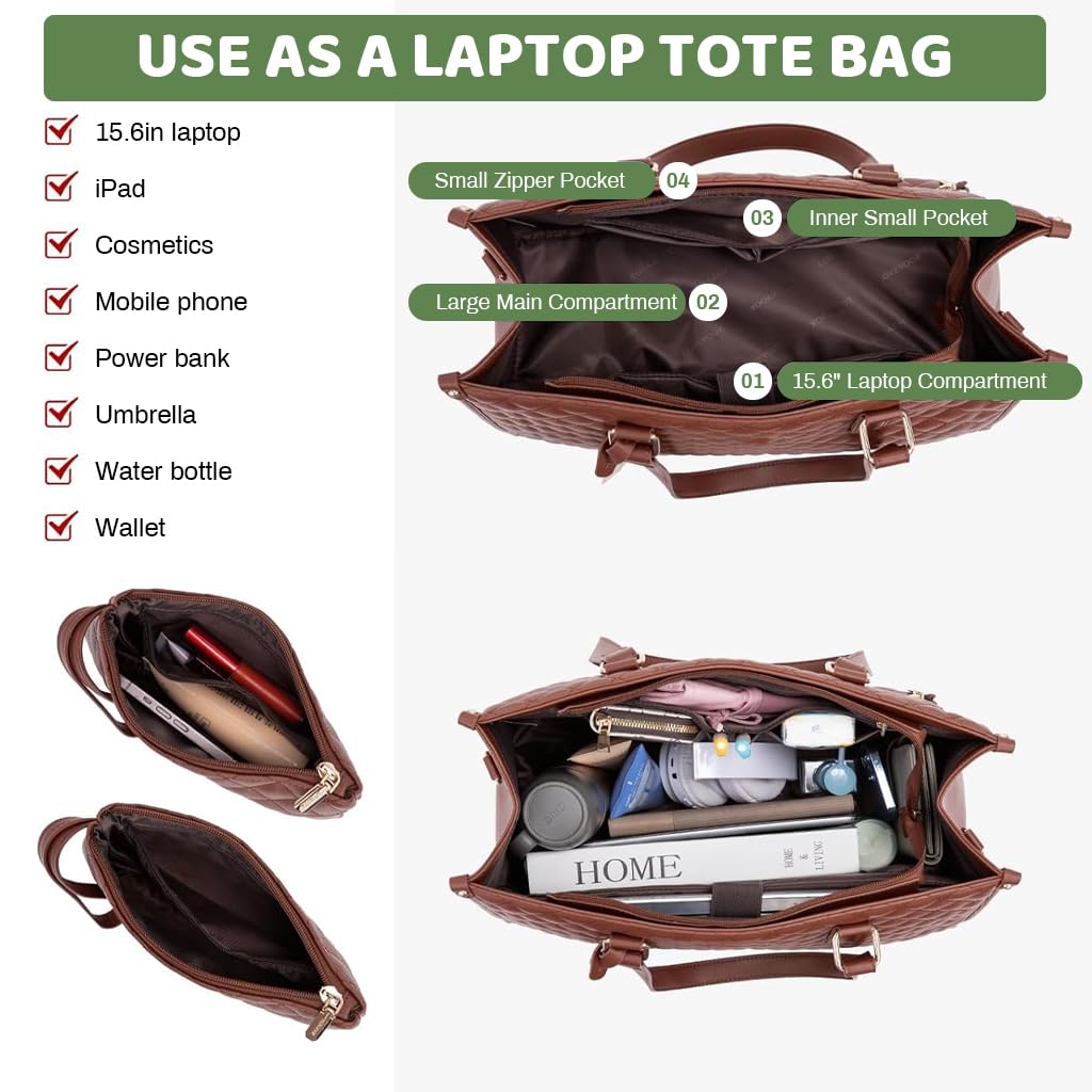 PALAY Tote Bag for Women with Insulated Lunch Compartment and Detachable Strap | Travel and Office Use