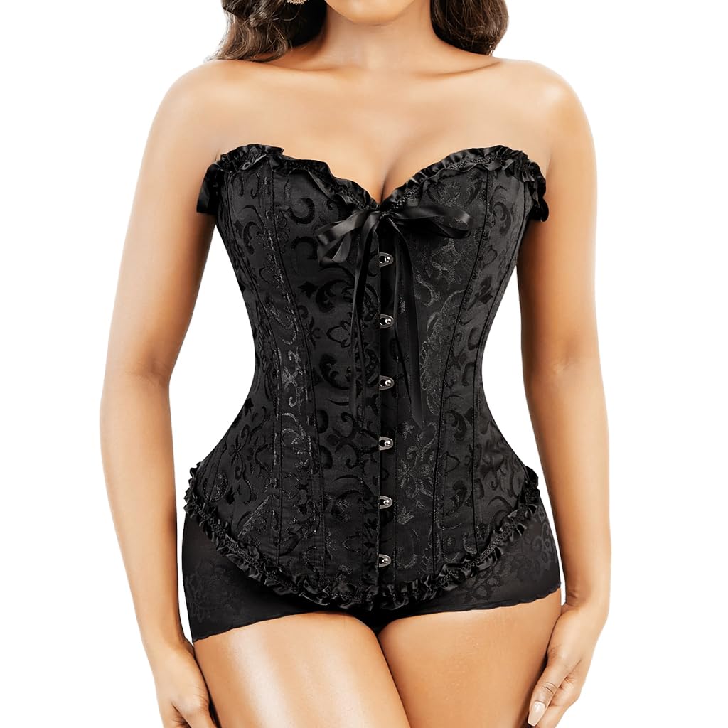 PALAY Corset Tops for Women featuring Lace Up Design and Supportive Boning | 3XL Bustier