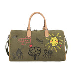 PALAY® Travel Bag Army Green Canvas Weekender Overnight Gym Bags Carry On Large Bag for Men Women Water Resistant Gym Sports Olive