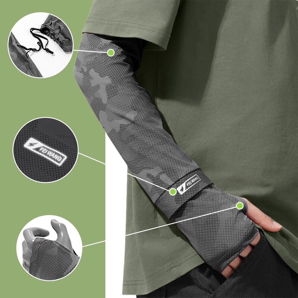 PALAY Hand Gloves for Sun Protection with UPF 50+ and Thumb Hole Ice Silk Sleeves | UV Protection for Bike Riding and Outdoor Sports