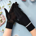 PALAY Women Riding Gloves for Summer with Open Fingertip Design and UPF 50 UV Protection | Ice Silk Mesh Breathable Black Gloves 23cm