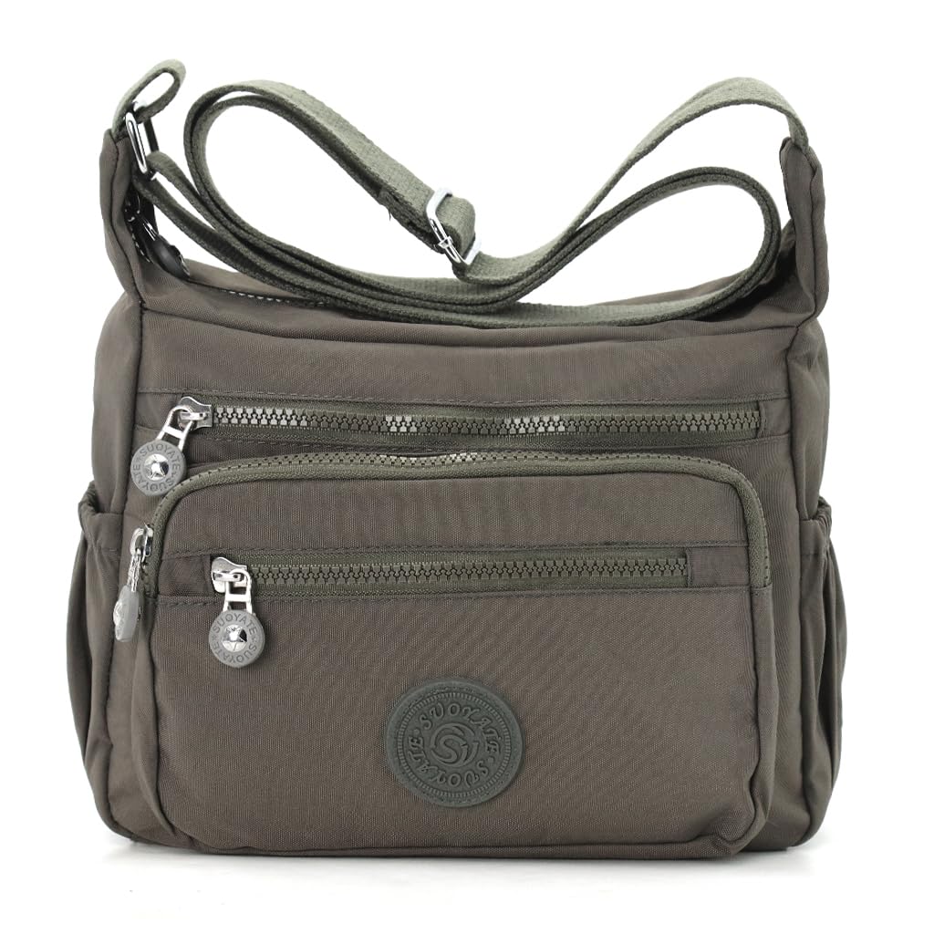 PALAY® Women Crossbody Bag Waterproof Nylon Multi-layer Crossbody Bag Casual Satchel Bag Shoulder Bag Messenger Bag Travel Crossbody Bag Day Pack