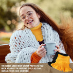 PALAY® 2Pcs Winter Fake Turtleneck Collar Fashion Warm Fake Collar with Flounce Hem Design Fashion Warm Fake Turtleneck Collar Sweater Collar for Crew Neck Sweaters, Blazers(Yellow& White)