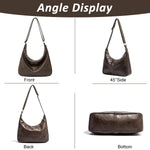 PALAY Crossbody Bag for Women featuring 32x10x23cm size with zip closure and adjustable strap | Brown vegan leather shoulder purse