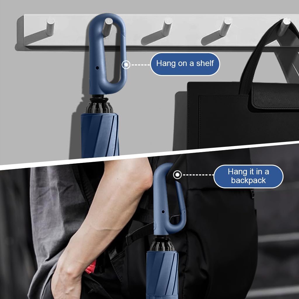PALAY Umbrella for Men and Women with 50 Inch Canopy featuring Award Winning Carabiner Handle