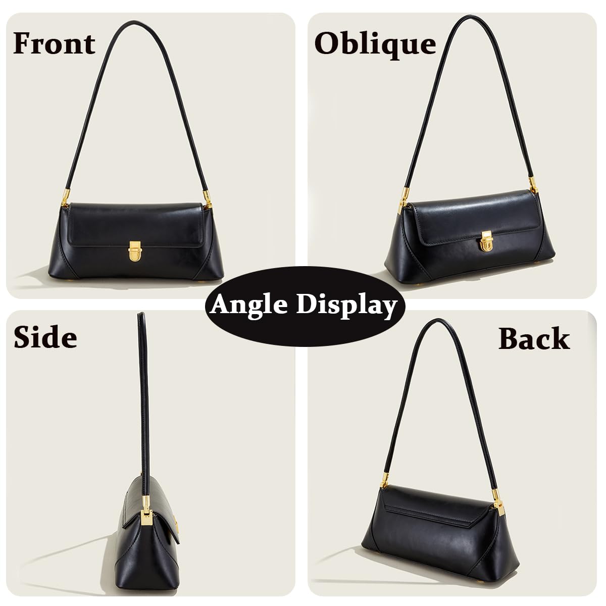 PALAY Women Handbag for Any Occasion with Metal Snap Buckle and PU Leather Design