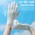 PALAY Spandex Ice Silk UV Sun Protection Gloves for Women with Non Slip Grip | Pink & Grey