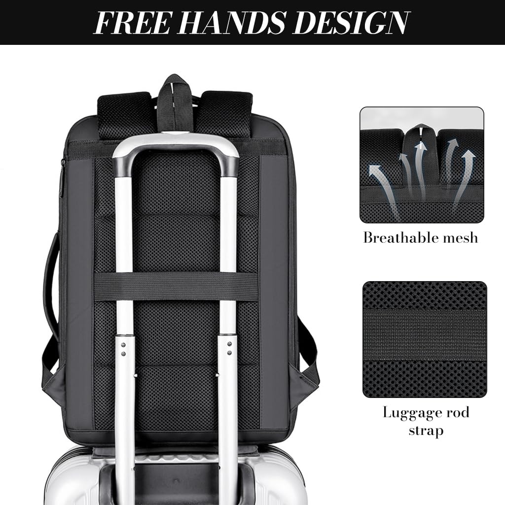 PALAY Backpack Bag for Men with USB Charging Port and Padded 17 in Laptop Compartment | Expandable 30–35L Waterproof Design for Business Travel