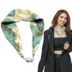 PALAY Neck Scarf for Women featuring Magnet Buckle with Golden Charms and Satin Silk-feel Fabric