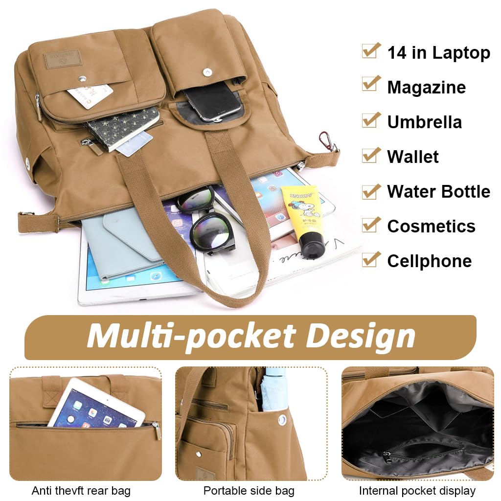 PALAY® Travel Handbags for Women, Casual Shoulder Bag Women Hand Bag Fashion Nylon Hand Bag with Removable Shoulder Strap Women Tote Bag Crossbody Bag Lightweight Tote Bag for Travel, 38x20x31cm