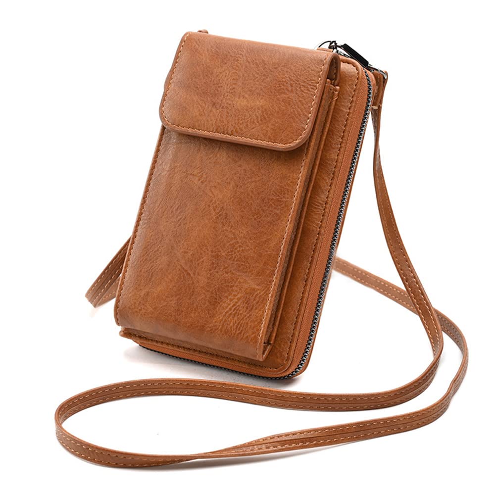 PALAY Crossbody Bags for Women with 11×4×18cm Capacity and Front Phone Pocket | Vintage Brown
