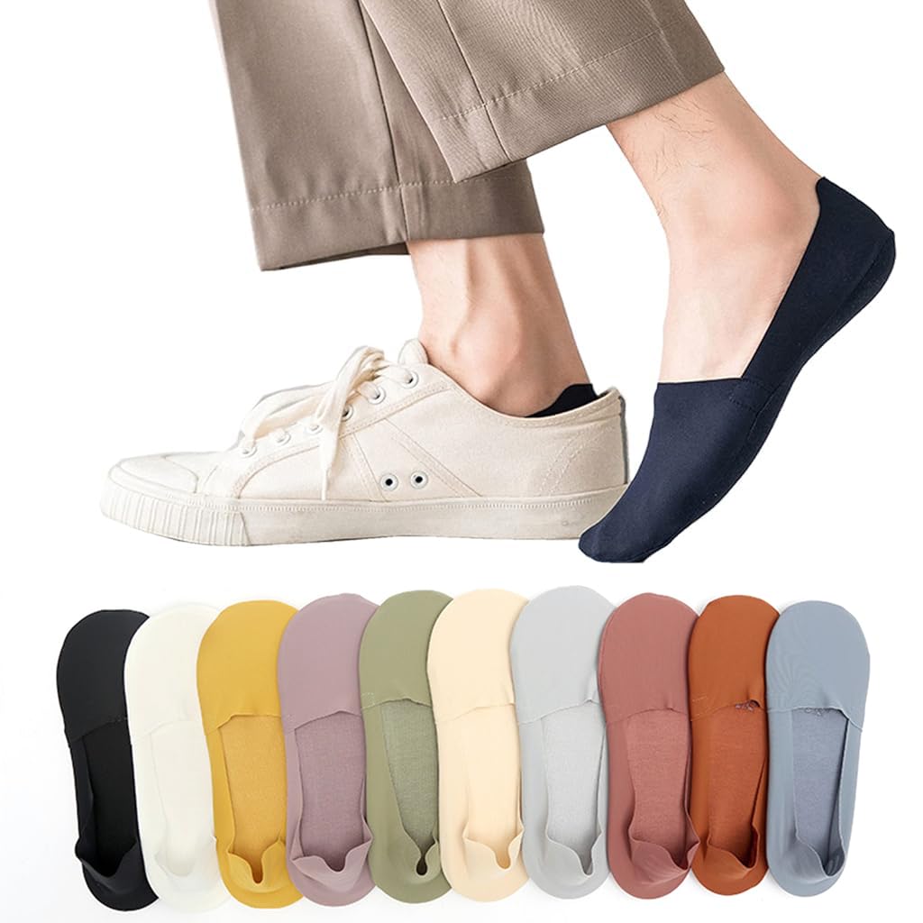 PALAY No Show Socks for Women 10 Pairs with Anti Slip Silicone Grip and Cotton Blend Comfort | Invisible Low Cut Liner for Everyday Wear