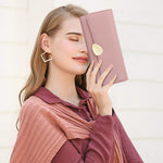 PALAY Purse for Women featuring 10 Card Slots and Zippered Section | Pink PU Leather Wallet