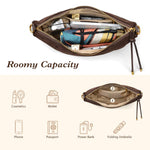 PALAY Shoulder Bag for Women featuring Knotted Strap and Zipper Closure 27x7x15 cm Brown Suede | Stylish Day to Evening Crossbody