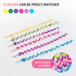 PALAY Spiral Hair Braids Makers 6Pcs 10in with Beaded Charms for Girls Kids Party | Easy Styling Accessories