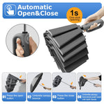PALAY Umbrella with Reflective Strip and Auto 3 Fold Design featuring 10 Dual Ribs | Grey