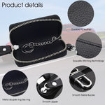 PALAY Car Key Case for Smart Key Fob with O Ring Chain 8 x 5 x 3 cm Genuine Leather Black