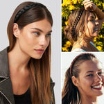 PALAY Braided Hair Band for Women featuring Secure Tooth Grip and 3 Color Set | Comfortable Synthetic Headband for Stylish Hairstyles