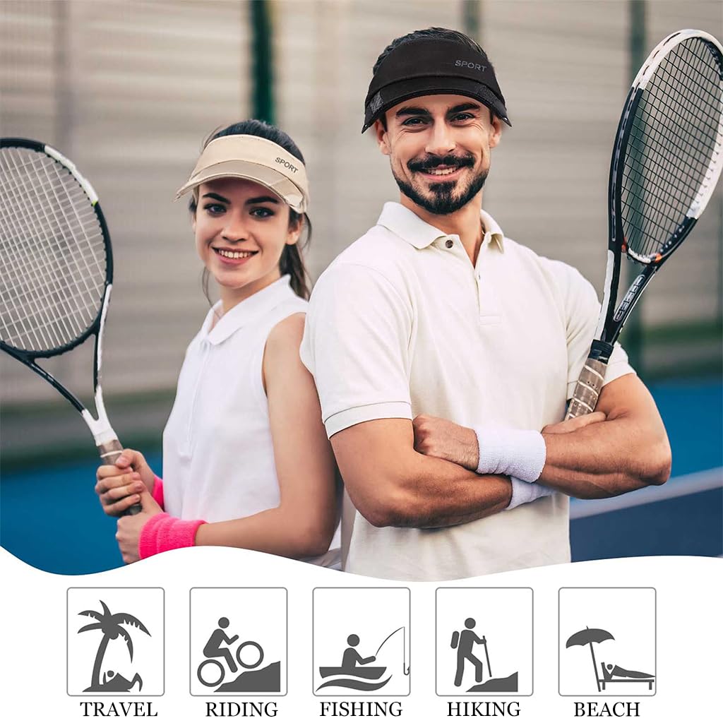 PALAY Sun Golf Visor Hats for Women with Adjustable Retractable Brim Black 3PCS | Stylish Pink Design