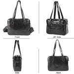 PALAY Tote Bag for Women featuring 32x10x23cm size and stand feet | black PU leather crossbody