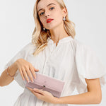 PALAY Womens PU Leather Long Wallet with Leaf Pendant and Zipper Coin Purse 7.48x3.7x0.82 in