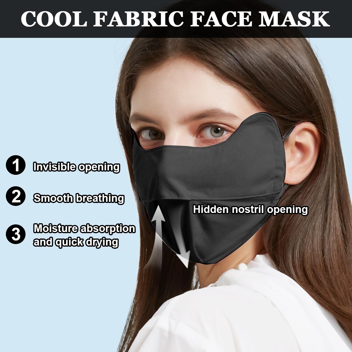 PALAY Sun Protection Face Cover for Women with Adjustable Ear Loops and Ice Silk Fabric | 3PCS Washable Outdoor UV Mask