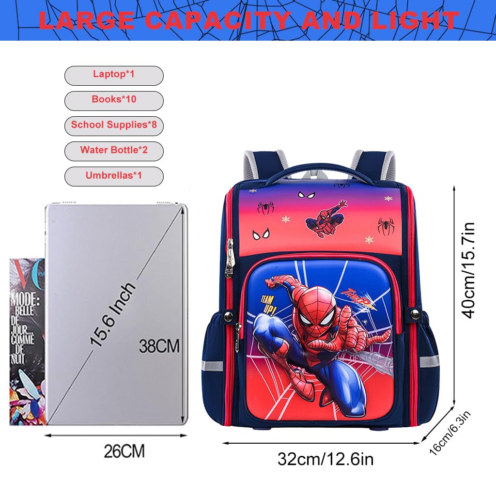 PALAY Kids School Backpack for Boys with 3D Back Support and Polyester Water Resistance