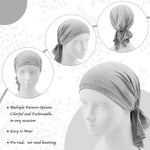 PALAY Stretchy Head Scarf for Women with Pre-Tied Wrap and Soft Modal Cotton | 2 PCS Grey