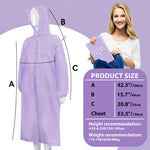 PALAY Rain Ponchos for Camping and Hiking featuring 56.2 in Length EVA Hood | Pack of 2