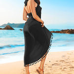 PALAY Women Beach Cover Up for Beach and Pool with Tassel Edge 70.87x43.31 in Cotton