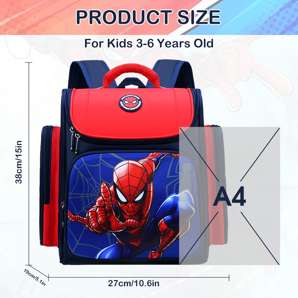 PALAY School Bags for Boys featuring 27x13x38cm Large Capacity and Ergonomic Breathable Design | Waterproof Oxford Backpack for Kids 3–6 Years