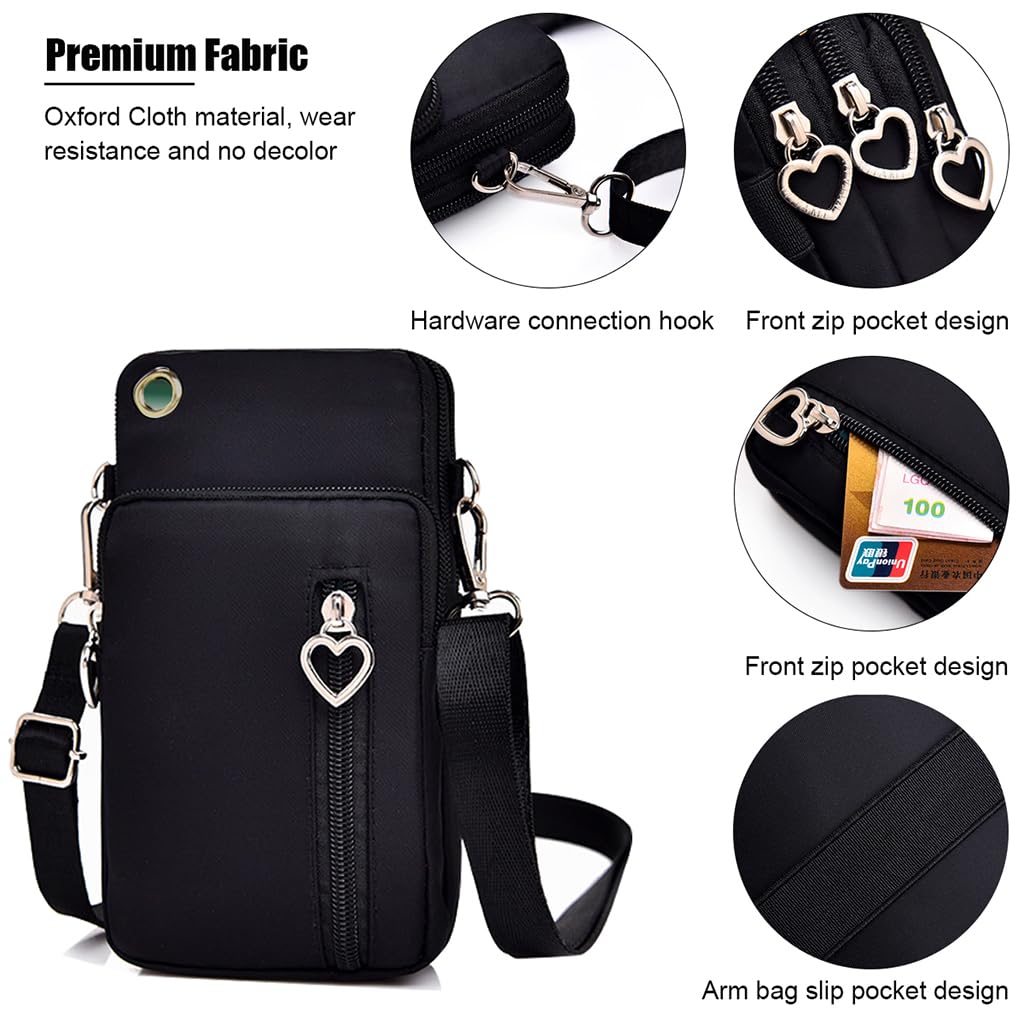 PALAY Crossbody Phone Bag for Women with 3 Layers and 4 Pockets | Oxford Cloth Mini Purse