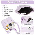 PALAY Shoulder Bag for Women with Multiple Zipper Pockets and Adjustable Strap Violet