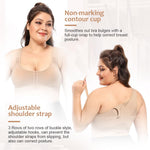 PALAY Sports Bra for Workout and Yoga featuring Zip Front and Adjustable Buckles | Nylon Plus Size Support