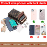 PALAY Crossbody Phone Bag for Women with 7in Size and Adjustable Detachable Strap | Brown PU Leather Wallet Purse