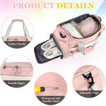 PALAY Gym Bag for Fitness and Travel with Shoe Compartment featuring Waterproof Oxford Cloth | Lightweight Shoulder Duffle in Pink