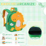 PALAY School Backpack for Kids with 36×29×16cm Capacity and Side Zipper | Waterproof Dinosaur Print