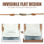 PALAY Waist Belt for Women Dresses with Metal Interlock Buckles, 2pcs Elastic PU Set | Black and Brown Slim Belts for Jeans and Blazers