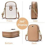 PALAY Mini Phone Bag for Women with Two Zippered Pouches and 12x6.5x20cm Compact Design | PU Contrast Color Crossbody Sling