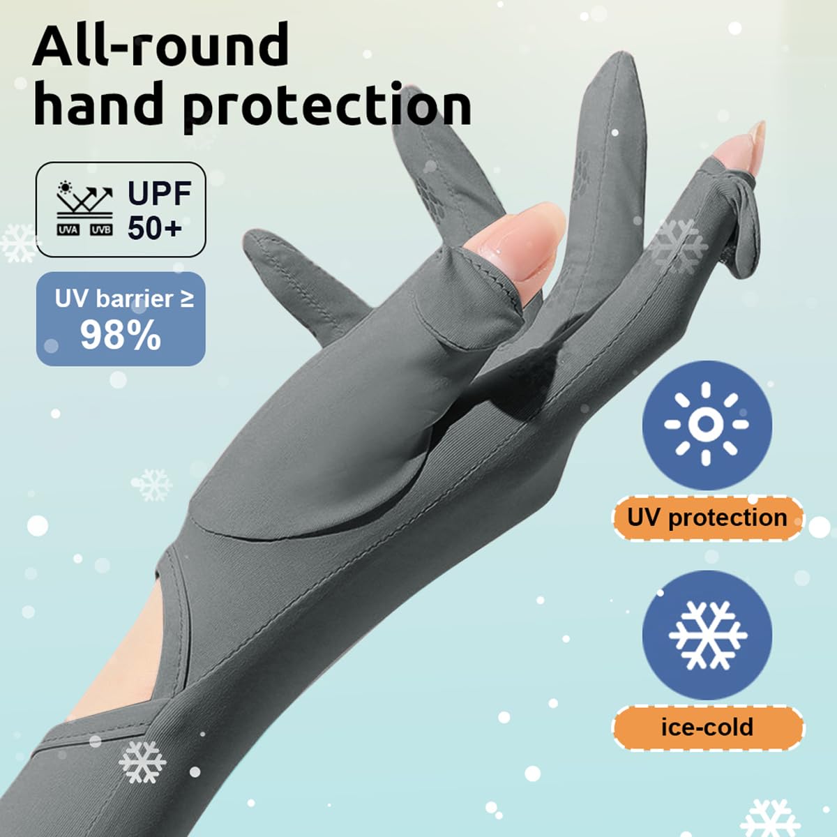 PALAY Hand Gloves for Sun Protection with Non Slip Palm and Touch Screen Design | 22.2 in Cooling Nylon Sleeves
