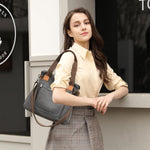 PALAY Handbag for Women featuring 35×12×32cm Large Capacity and Detachable Strap Grey Canvas | Ideal for School and Work